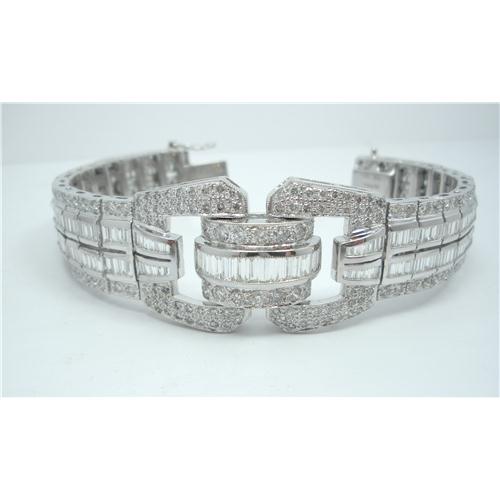 Ladies White gold Deco Style Diamond Bracelet - z1423