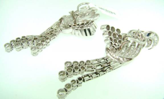 Art Deco Style  Diamond Earrings