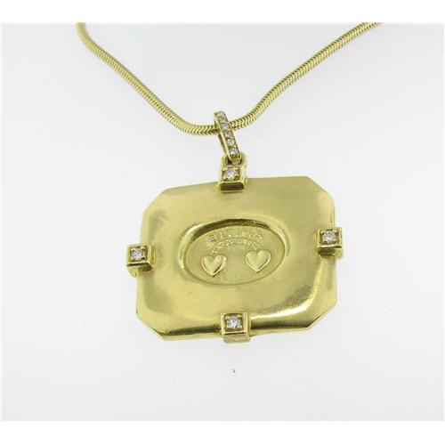 18k Seidengang Yellow Gold Plaque Necklace