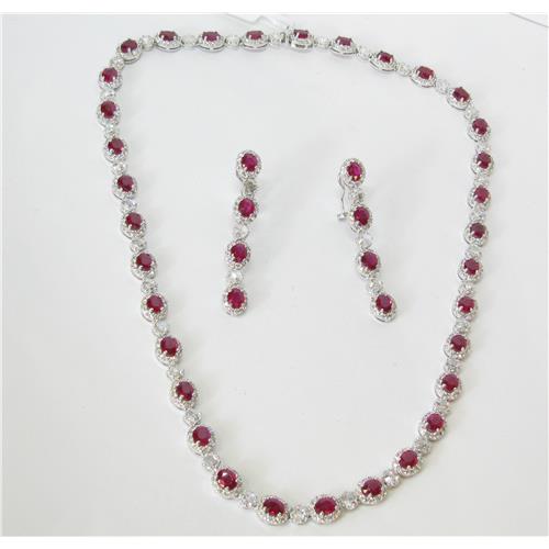 Diamond and Burma ruby  Necklace
