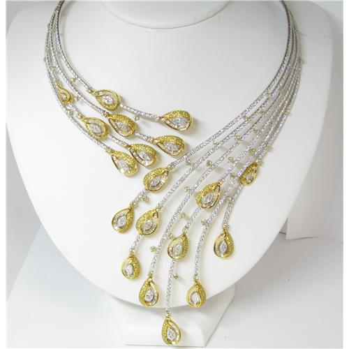 18k Ladies Elaborate  Diamond Collar Necklace