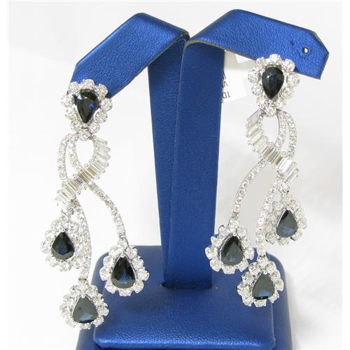 diamond and sapphire Earrings - 19