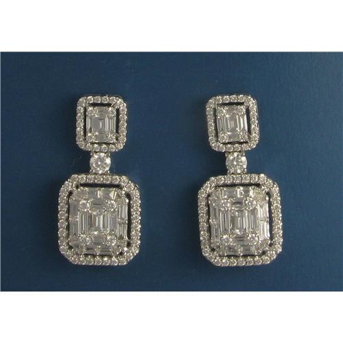 ladies 18k white gold and Diamond Earrings - E0974