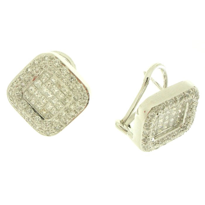 Ladies Princess Cut Diamond Earrings - z2666/000655